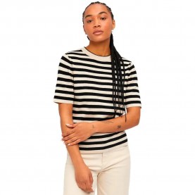 тениска,дамски,тениски,object,ester,short,sleeve,t,shirt,sandshell,stripes,black,(beige)