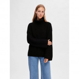 блуза,дамски,пуловери,дамски,плетени,дрехи,selected,sefika,high,neck,sweater,black