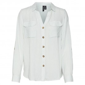 риза,с,дълъг,ръкав,дамски,блузи,дамски,ризи,vero,moda,bumpy,long,sleeve,shirt,silt,green,stripes,snow,white,(white)