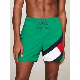 бански,гащета,мъжки,бански,костюми,tommy,hilfiger,colour,blocked,slim,fit,mid,length,swimming,shorts,olympic,green,(green)