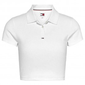 дънки,дамски,блузи,с,яка,tommy,jeans,crp,essential,rib,short,sleeve,polo,white
