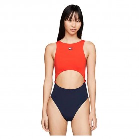 бански,костюм,дамски,бански,костюми,tommy,jeans,cut,out,one,piece,swimsuit,orange