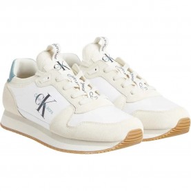 Маратонки Calvin klein jeans Runner Sock Laceup trainers - White (Bright White / Oil Blue) маратонки,мъжки,маратонки,дамски,маратонки,calvin,klein,jeans,runner,sock,laceup,trainers,white,(bright,white,oil,blue)