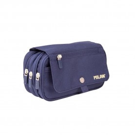 канцеларски,принадлежности,milan,3,zip,with,a,flap,1918,series,pencil,case,blue,(blue)