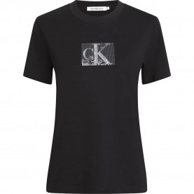 Тениска Calvin klein jeans Sequin short sleeve T-shirt - Black (Black) тениска,дамски,тениски,calvin,klein,jeans,sequin,short,sleeve,t,shirt,black,(black)