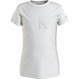 тениска,детски,тениски,calvin,klein,jeans,metallic,monogram,slim,short,sleeve,t,shirt,white