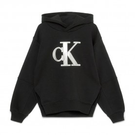 суичър,детски,блузи,calvin,klein,jeans,metallic,satin,monogram,hoodie,black