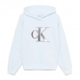суичър,детски,блузи,calvin,klein,jeans,metallic,satin,monogram,hoodie,blue