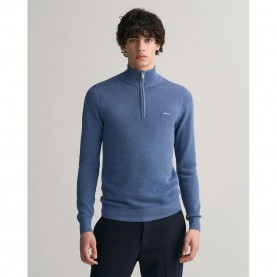 блуза,мъжки,пуловери,gant,8040523,half,zip,sweater,denim,blue,mel,(blue)