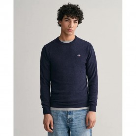 блуза,мъжки,пуловери,gant,superfine,lambswool,sweater,dark,navy,melange,(blue)