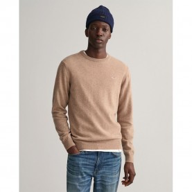 блуза,мъжки,пуловери,gant,superfine,lambswool,crew,neck,sweater,brown