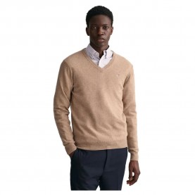 блуза,мъжки,пуловери,gant,superfine,lambswool,v,neck,sweater,dark,sand,melange,(beige)