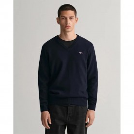 блуза,мъжки,пуловери,gant,superfine,lambswool,v,neck,sweater,marine,(blue)