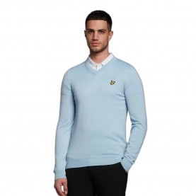блуза,мъжки,пуловери,lyle,&,scott,v,neck,sweater,blue,(blue,shore)