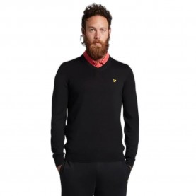 блуза,мъжки,пуловери,lyle,&,scott,v,neck,sweater,jet,black,(black)