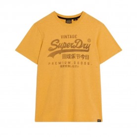тениска,мъжки,тениски,superdry,classic,vintage,logo,heritage,short,sleeve,t,shirt,amber,yellow,marl,(yellow)