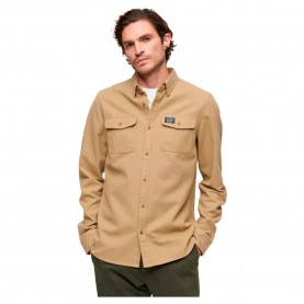 Риза с дълъг ръкав Superdry Flannel Workwear long sleeve shirt - Brown (Sandstone Brown) риза,с,дълъг,ръкав,дамски,ризи,мъжки,ризи,superdry,flannel,workwear,long,sleeve,shirt,brown,(sandstone,brown)