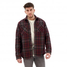 Карирана риза Superdry Merchant Quilted long sleeve shirt - Brown (Chocolate Brown Check) карирана,риза,мъжки,ризи,superdry,merchant,quilted,long,sleeve,shirt,brown,(chocolate,brown,check)