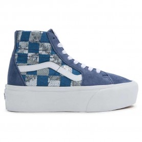 маратонки,дамски,маратонки,vans,sk8,hi,tapered,stackform,trainers,blue,(glimmer,check,vintage,indigo)