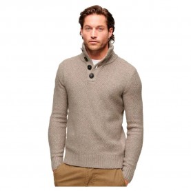 блуза,мъжки,пуловери,superdry,chuncky,button,high,neck,sweater,beige