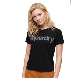 тениска,дамски,тениски,superdry,core,logo,city,fitted,short,sleeve,t,shirt,black