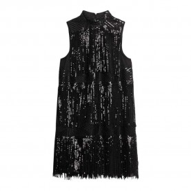 рокля,дамски,поли,и,рокли,superdry,fringe,sequin,aline,sleeveless,short,dress,black
