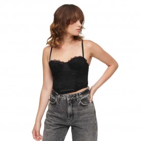 тениска,дамски,тениски,superdry,lace,satin,corset,sleeveless,t,shirt,grey