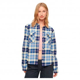 карирана,риза,дамски,блузи,дамски,ризи,superdry,lumberjack,check,flannel,long,sleeve,shirt,blue