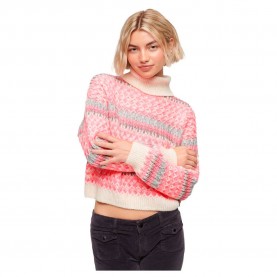 блуза,дамски,пуловери,дамски,плетени,дрехи,superdry,roll,crop,high,neck,sweater,pink