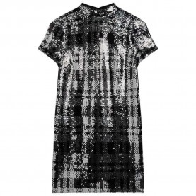 Рокля Superdry Vintage Sequin short sleeve dress - Silver (Check Sequin) рокля,дамски,поли,и,рокли,superdry,vintage,sequin,short,sleeve,dress,silver,(check,sequin)