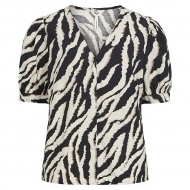 дамски,блузи,дамски,ризи,object,jacira,short,sleeve,blouse,sandshell,aop,black,fossil,zebra,aop,(multicolor)