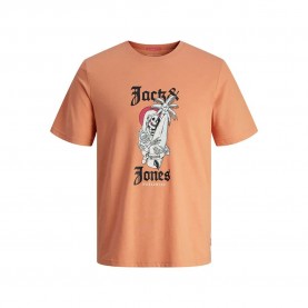 тениска,мъжки,тениски,jack,&,jones,coconut,skull,short,sleeve,t,shirt,orange,(canyon,sunset)