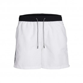 бански,гащета,мъжки,бански,костюми,jack,&,jones,fiji,black,tape,swimming,shorts,white,(white)