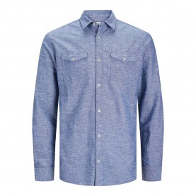риза,с,дълъг,ръкав,мъжки,ризи,jack,&,jones,sheridan,linen,blend,long,sleeve,shirt,blue