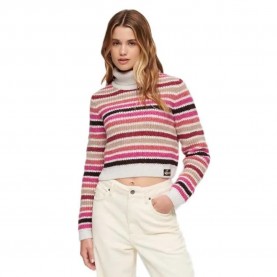 блуза,дамски,пуловери,дамски,плетени,дрехи,superdry,stripe,crop,high,neck,sweater,multicolor