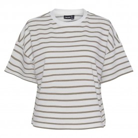 блуза,дамски,блузи,pieces,chilli,summer,2,4,sweatshirt,grey,(cloud,dancer,stripes,silver,mink)