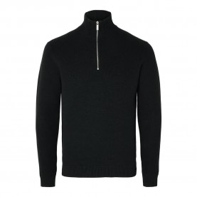 блуза,мъжки,пуловери,selected,dane,half,zip,sweater,black,(black)