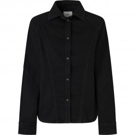 риза,с,дълъг,ръкав,дамски,блузи,дамски,ризи,pepe,jeans,estelle,sparkle,long,sleeve,shirt,black