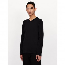 тениска,мъжки,тениски,armani,exchange,8nzm99,zja5z,long,sleeve,t,shirt,black