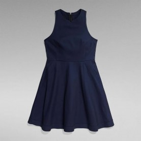Рокля G-Star Core Fit And Flare sleeveless short dress - Blue (Sartho Blue) рокля,дамски,поли,и,рокли,g,star,core,fit,and,flare,sleeveless,short,dress,blue,(sartho,blue)