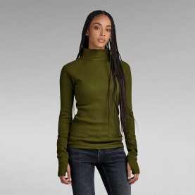 тениска,дамски,тениски,g,star,d23339,d289,long,sleeve,high,neck,t,shirt,green,(dark,olive)