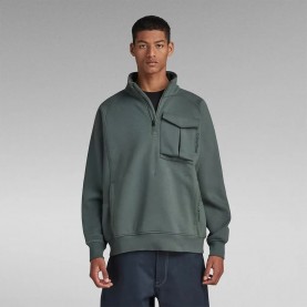 блуза,мъжки,пуловери,g,star,d23893,d425,half,zip,sweatshirt,graphite,(green)
