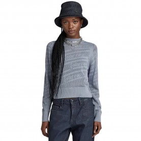 блуза,дамски,пуловери,дамски,плетени,дрехи,g,star,pointelle,text,sweater,dim,grey,(grey)