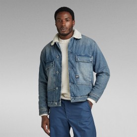 яке,мъжки,якета,g,star,utility,flap,pocket,sherpa,denim,jacket,blue