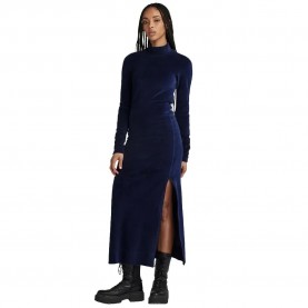 рокля,дамски,поли,и,рокли,g,star,velvet,slit,long,sleeve,dress,blue,(warm,sartho)