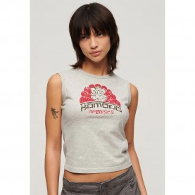 Тениска Superdry Ganesh sleeveless T-shirt - Grey (Glacier Grey Marl) тениска,дамски,тениски,superdry,ganesh,sleeveless,t,shirt,grey,(glacier,grey,marl)