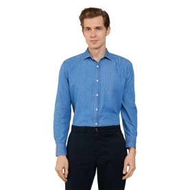 риза,с,дълъг,ръкав,мъжки,ризи,façonnable,chambray,long,sleeve,shirt,medium,stone,wash,(blue)