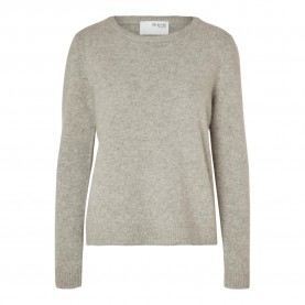 блуза,дамски,пуловери,дамски,плетени,дрехи,selected,manila,cashmere,o,neck,sweater,grey