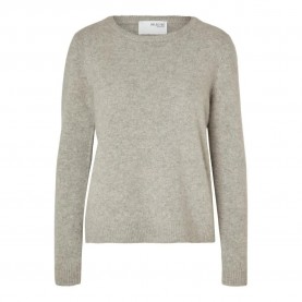 блуза,дамски,пуловери,дамски,плетени,дрехи,selected,manila,cashmere,sweater,light,grey,melange