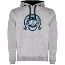 суичър,мъжки,пуловери,дамски,пуловери,kruskis,crab,logo,two,colour,hoodie,grey,(heather,grey,black)